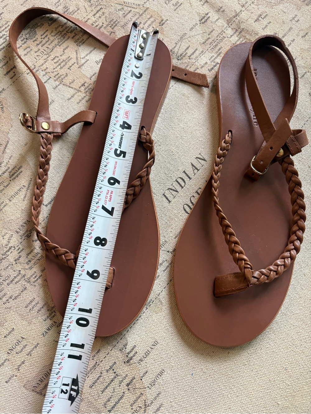 Jenni Kayne Leather Mila Sandal Size 40/9 (9.5) Saddle - Picture 9 of 14
